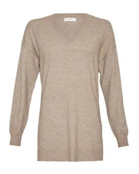 Galine Rachelle V Neck Pullover - Dune Melange
