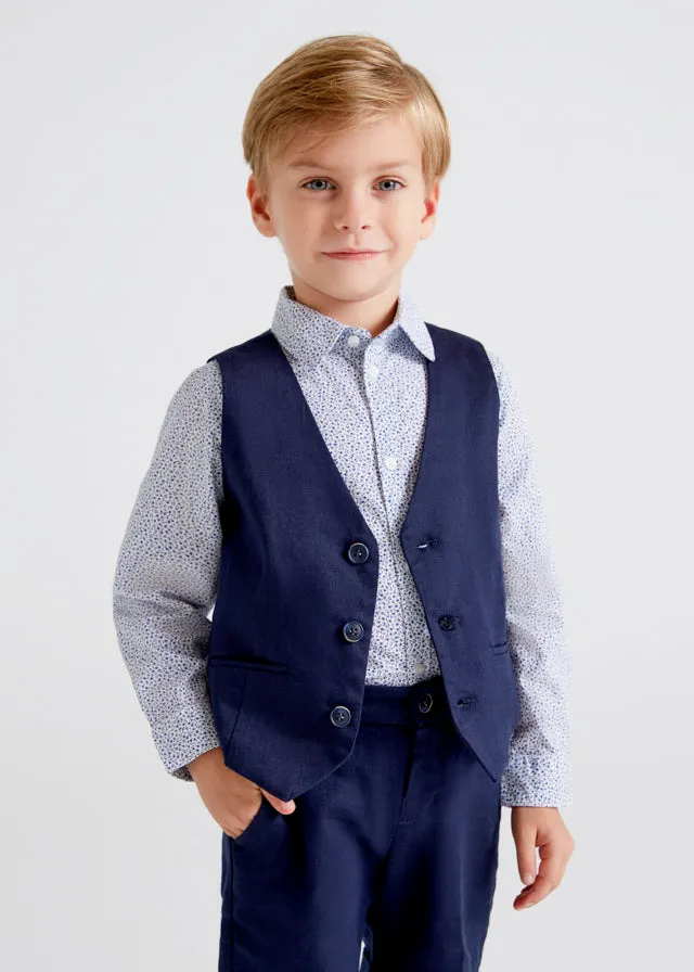 Gilet Lino Tailoring Blu