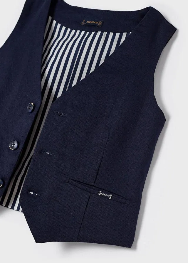Gilet Lino Tailoring Blu