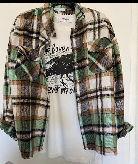 GREEN PLAID SHACKET