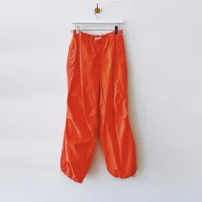 High Rise Parachute Cargo Pants - Orange