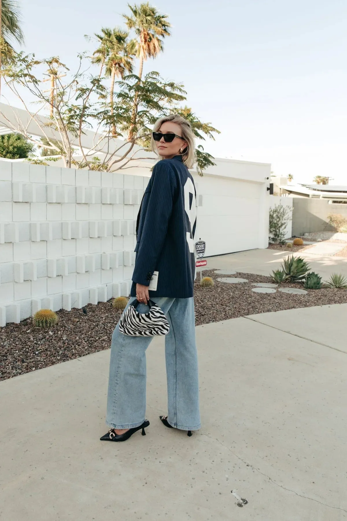 Jesra pinstripe blazer | dark blue