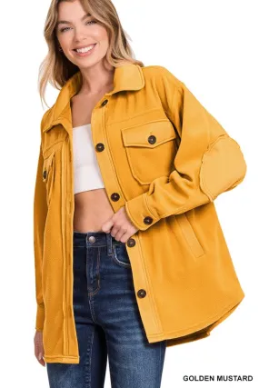 Kimber Oversized Fleece Shacket - Golden
