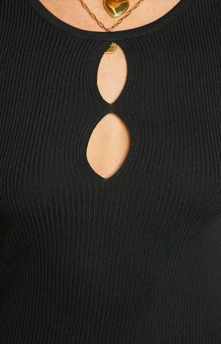 Knox Black Knit Midi Dress