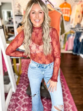 Layer It Up Wine Mesh Top