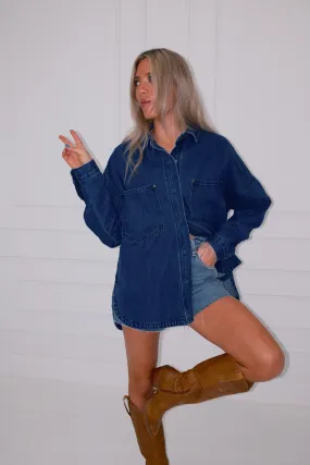 Leonie Denim Shacket - Dark Denim