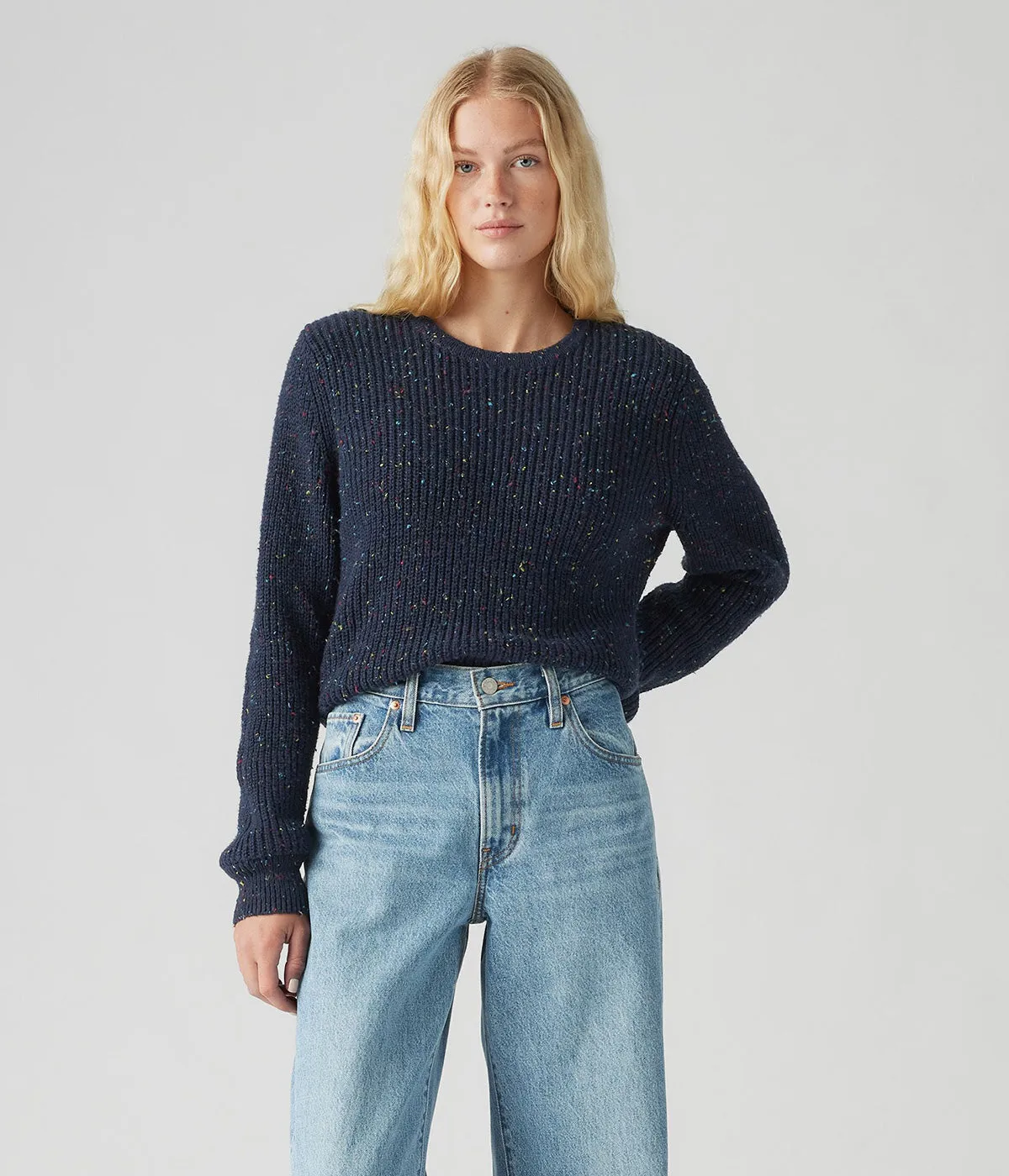 LEVI'S WOMENS SNOWFLAKE PULLOVER A9283-0005 BLUE BLAZER CONFETTI
