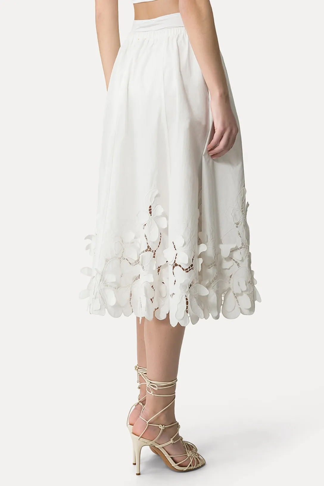 Long Skirt In Poplin | Bianco