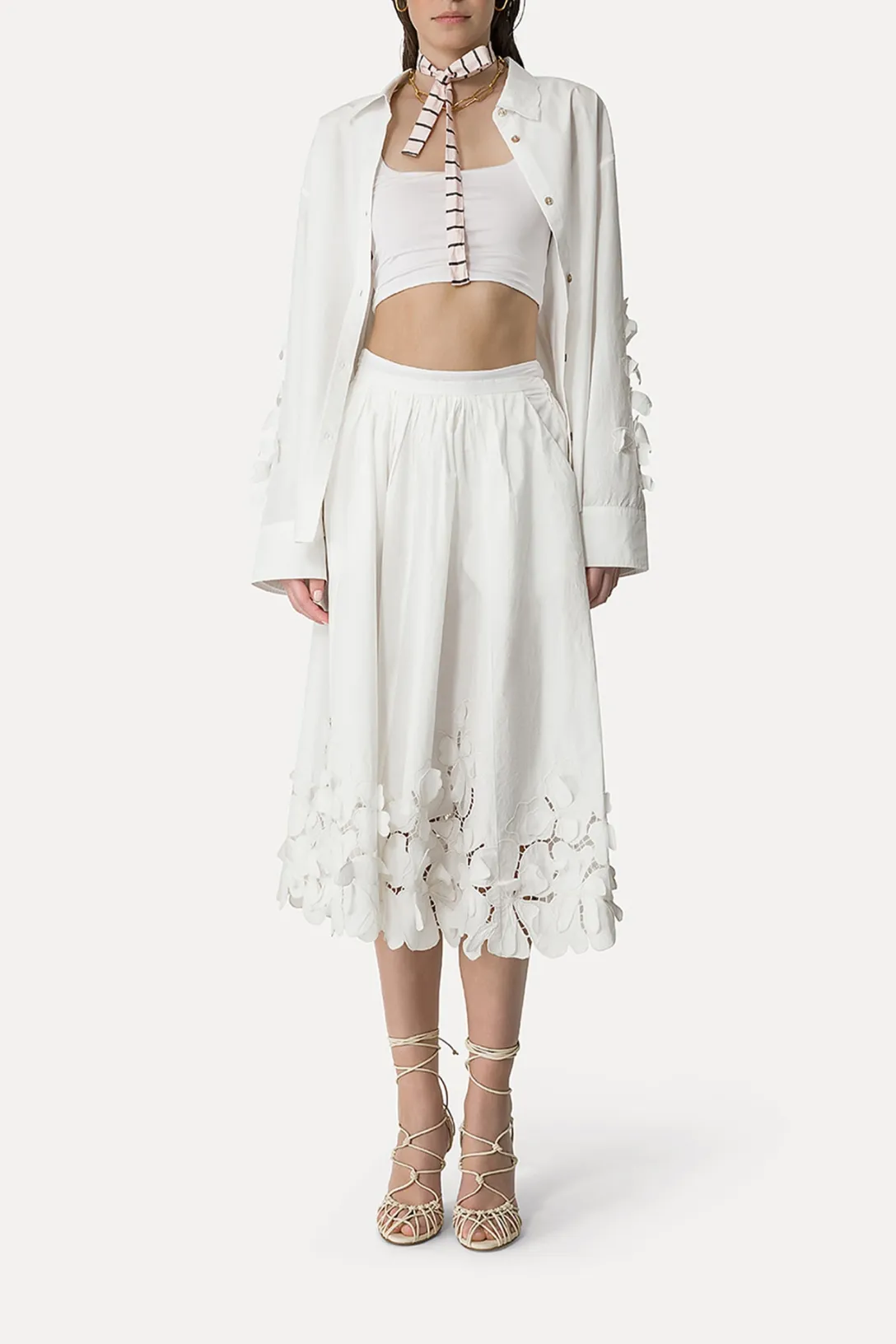 Long Skirt In Poplin | Bianco