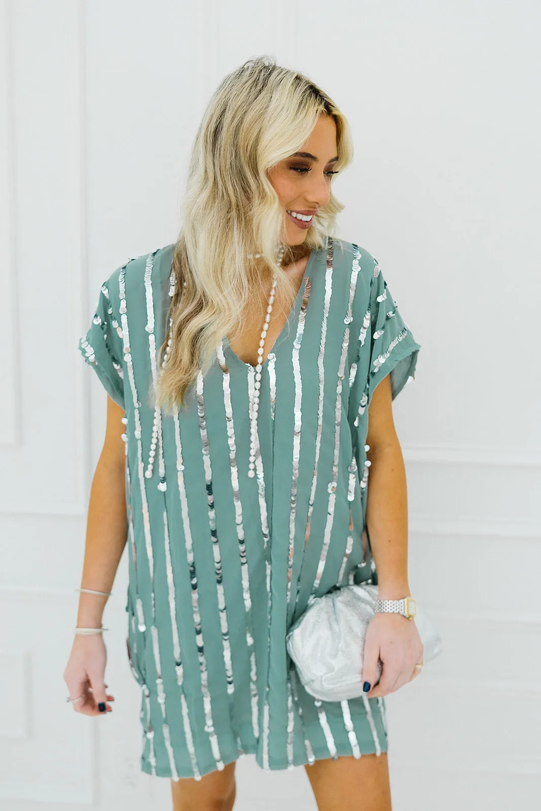 Lorena Mini Dress - Dusty Sage