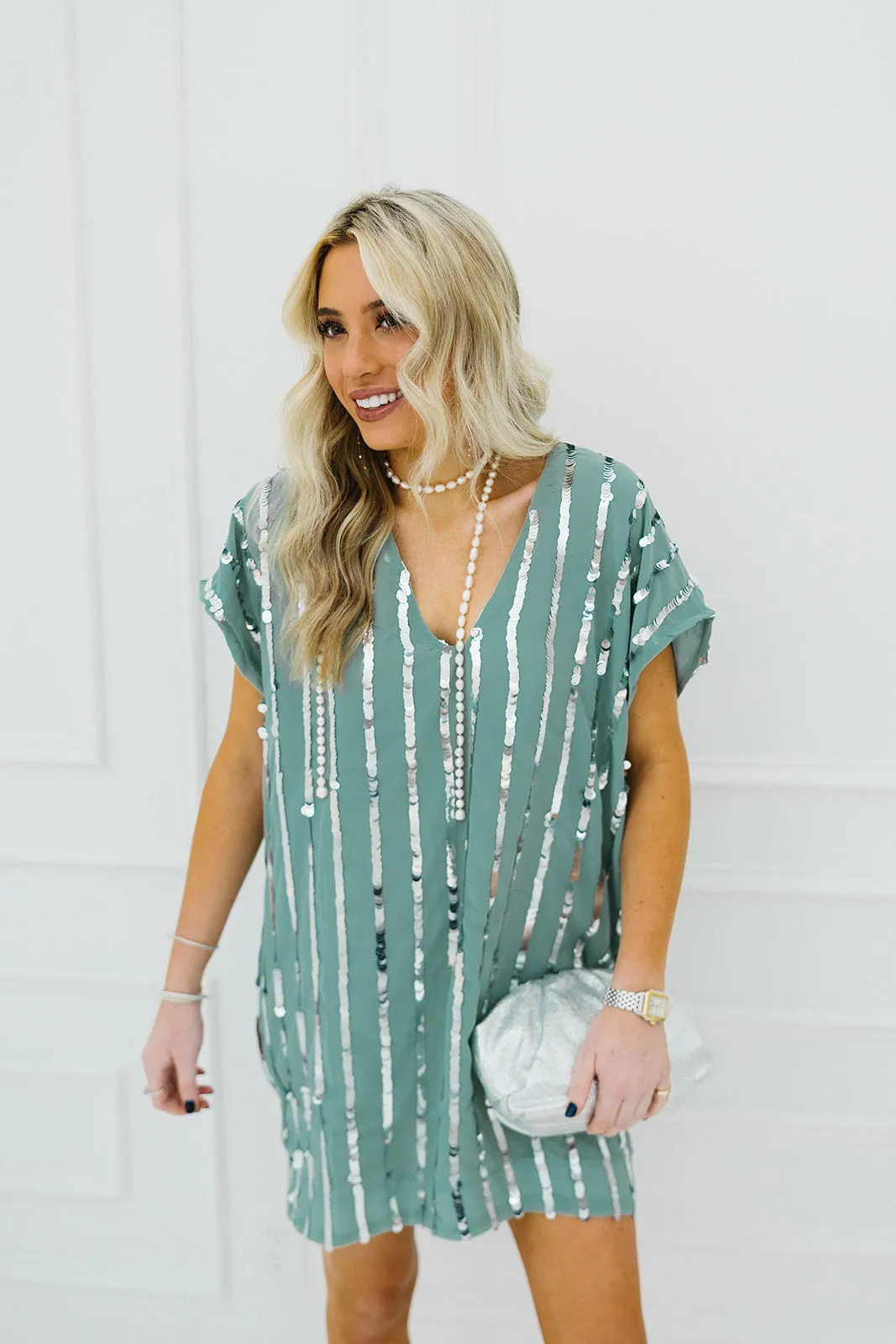 Lorena Mini Dress - Dusty Sage