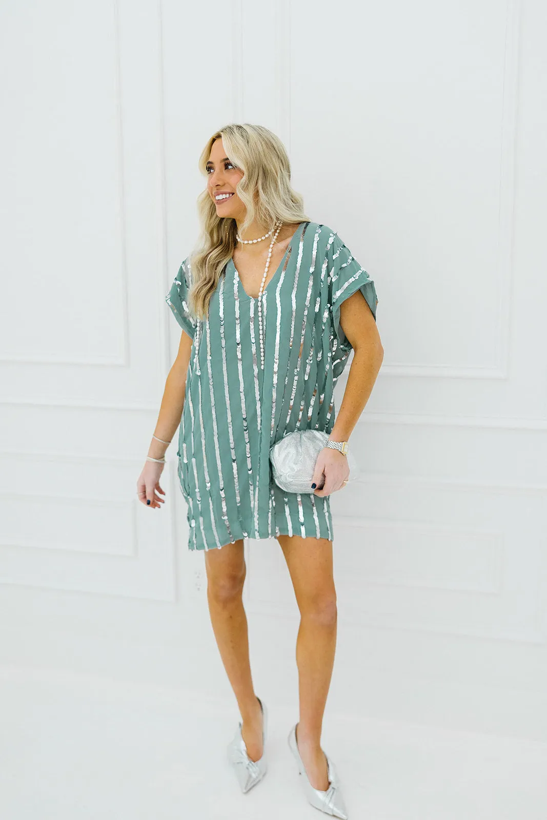 Lorena Mini Dress - Dusty Sage
