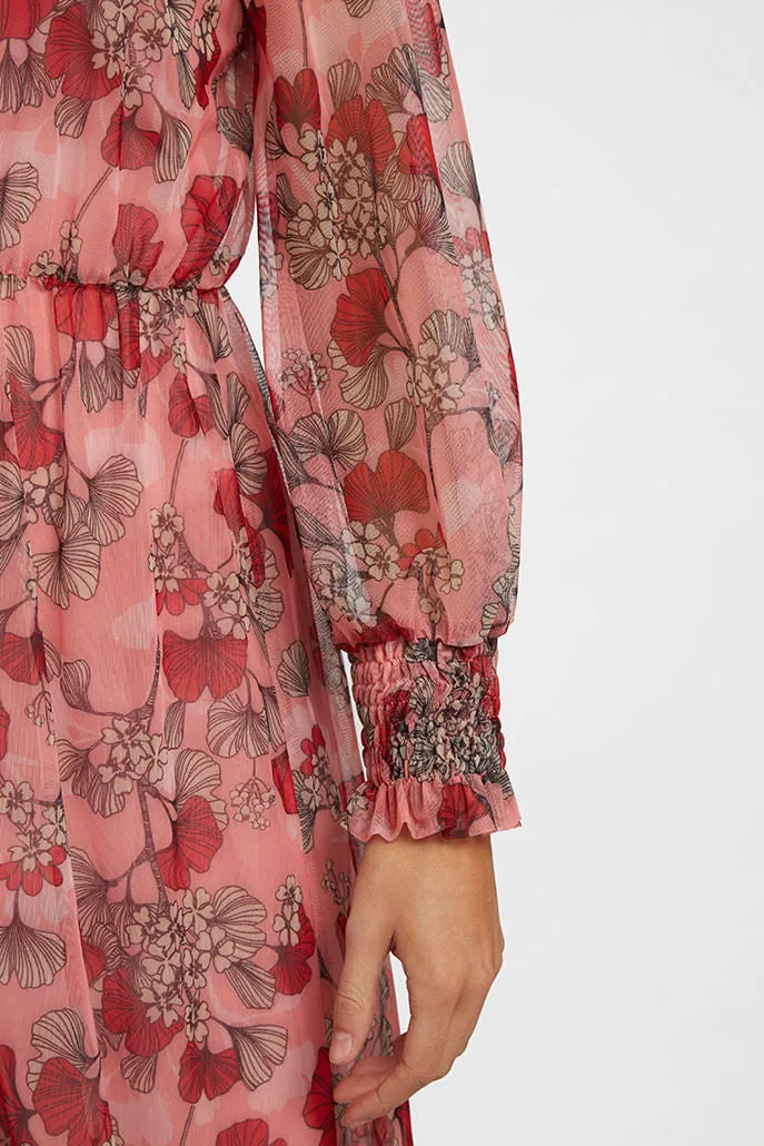 Louche Yaffa Hibiscus Midi Dress