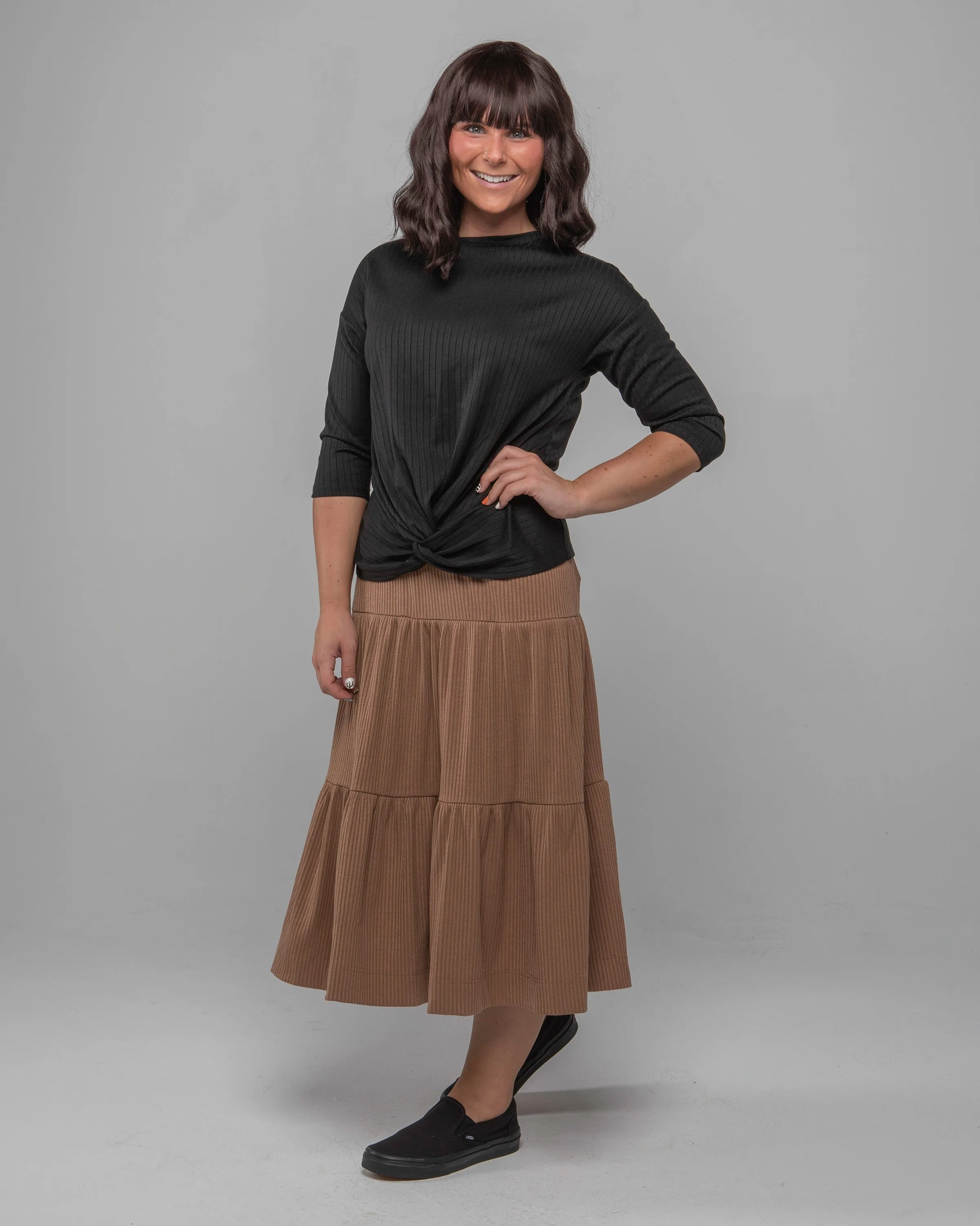 Midi Tiered Skirt 1001