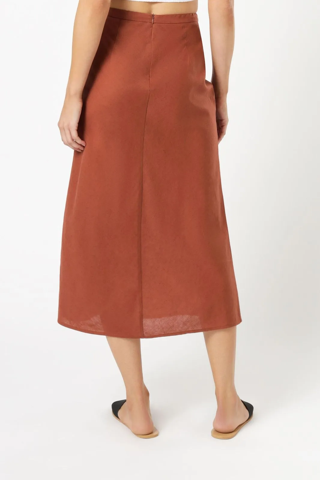 MILES LINEN MIDI SKIRT