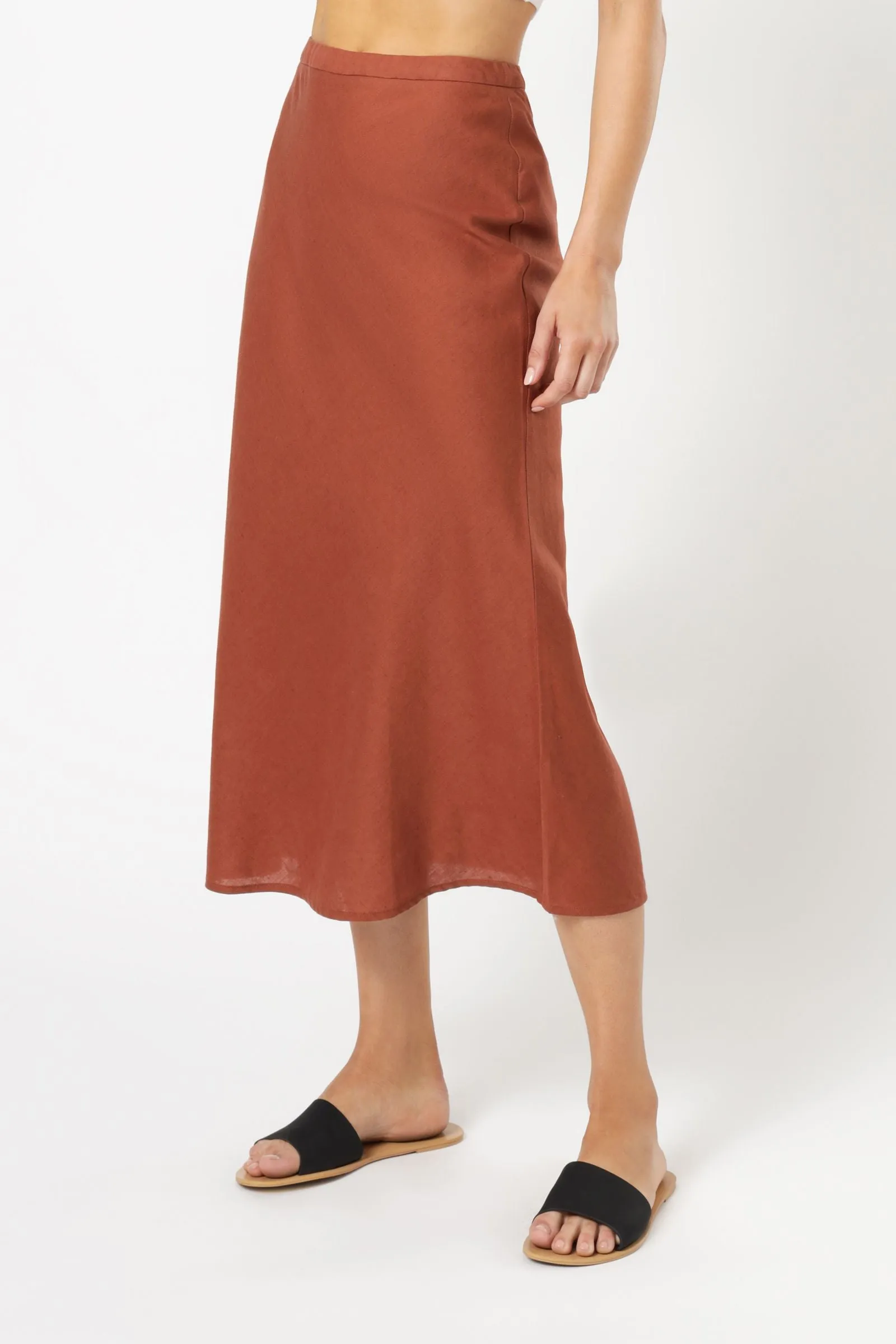 MILES LINEN MIDI SKIRT