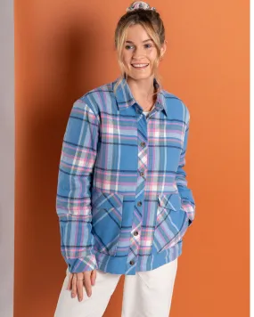Myla - Womens Hooded Shacket - Blue