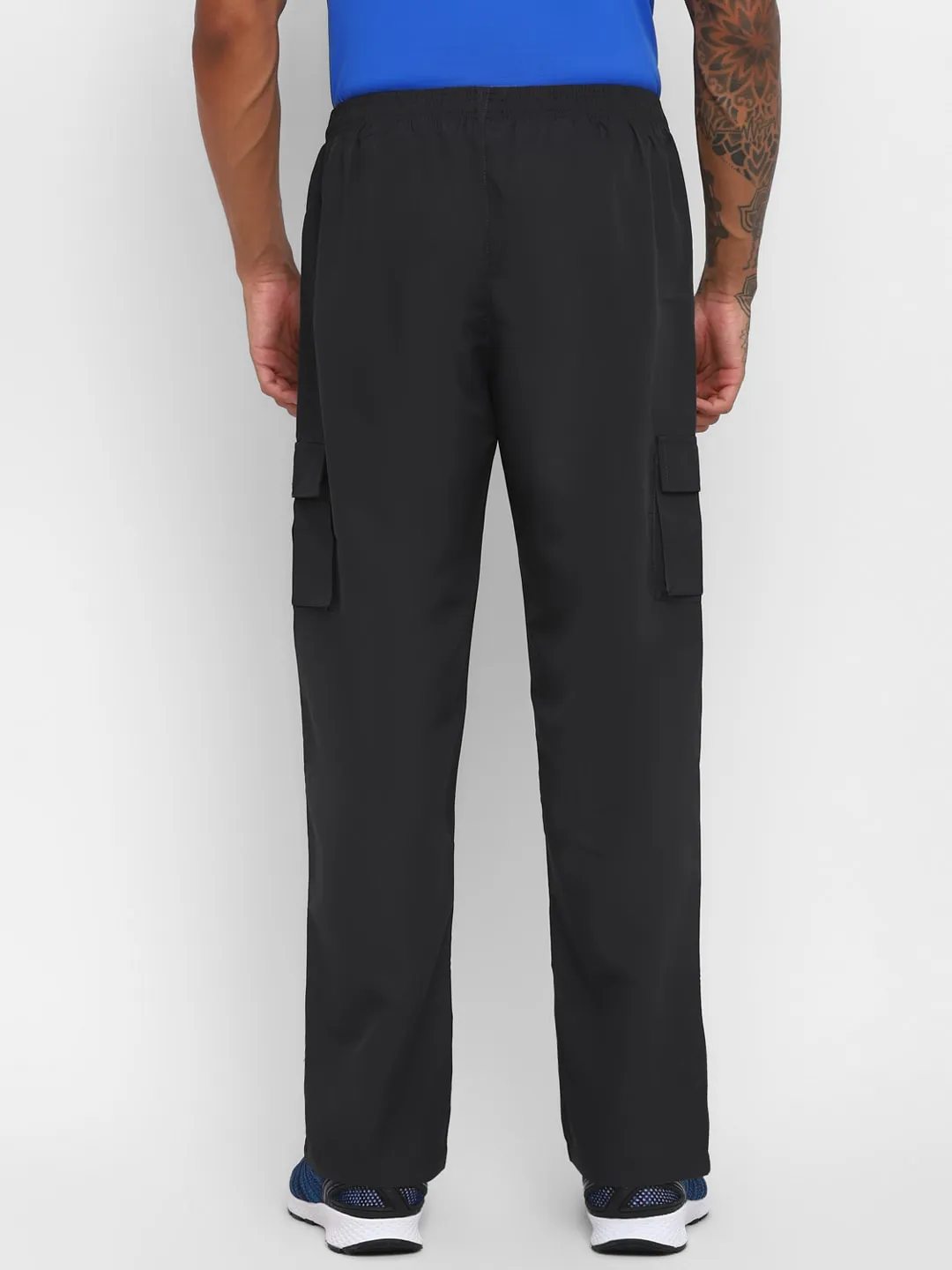 Nivia Cargo Pants for Men/Micro Chex Fabric trackpants with Velcro Pocket - Grey