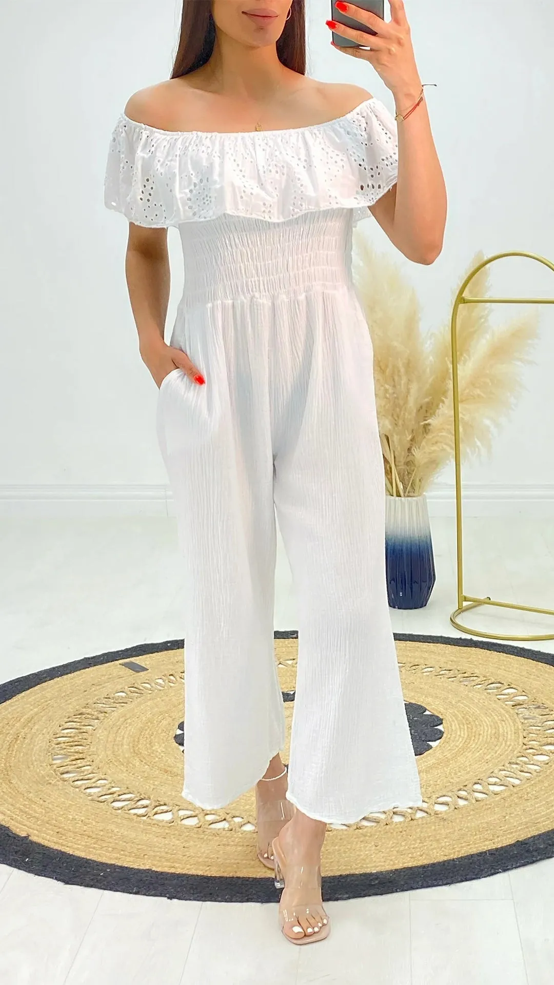 One-shoulder Cutout Casual Jumpsuit
