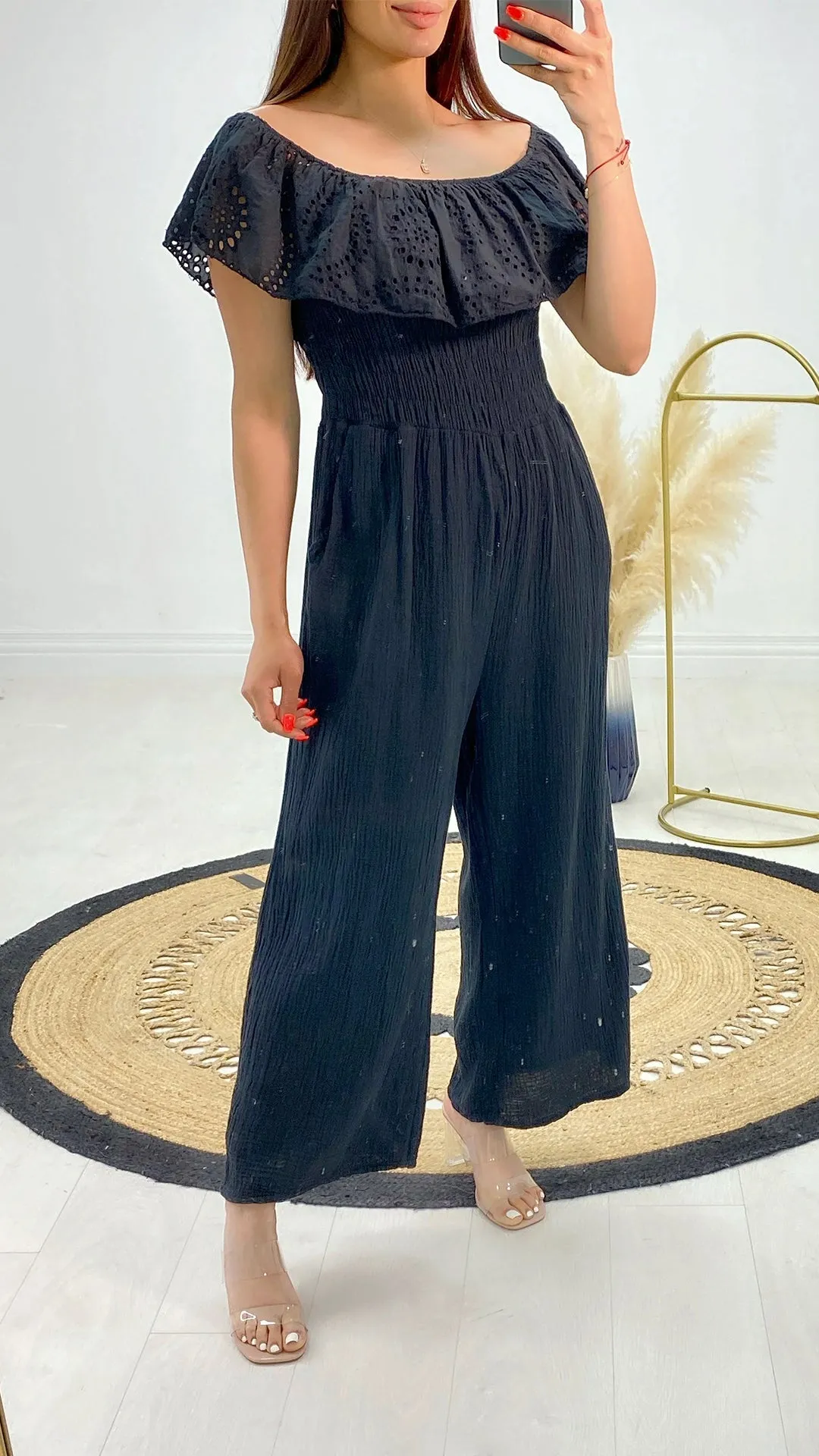 One-shoulder Cutout Casual Jumpsuit
