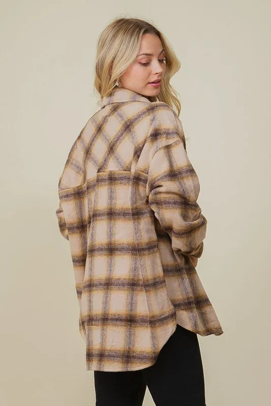 Oversized Plaid Shacket - Multi Colors