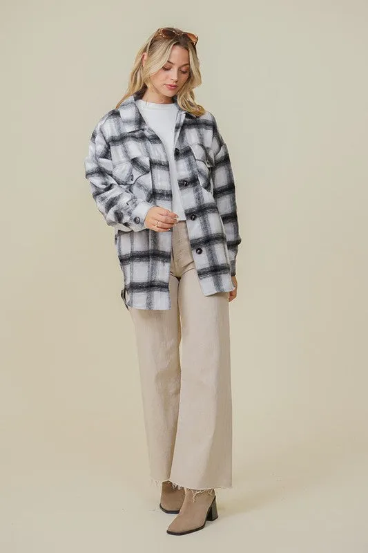 Oversized Plaid Shacket - Multi Colors