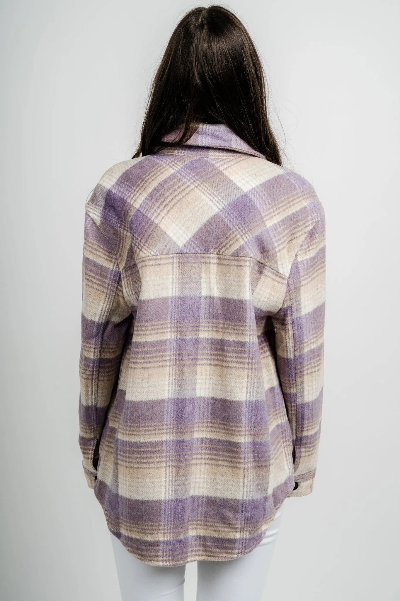 Plaid shacket lavender