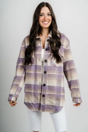 Plaid shacket lavender