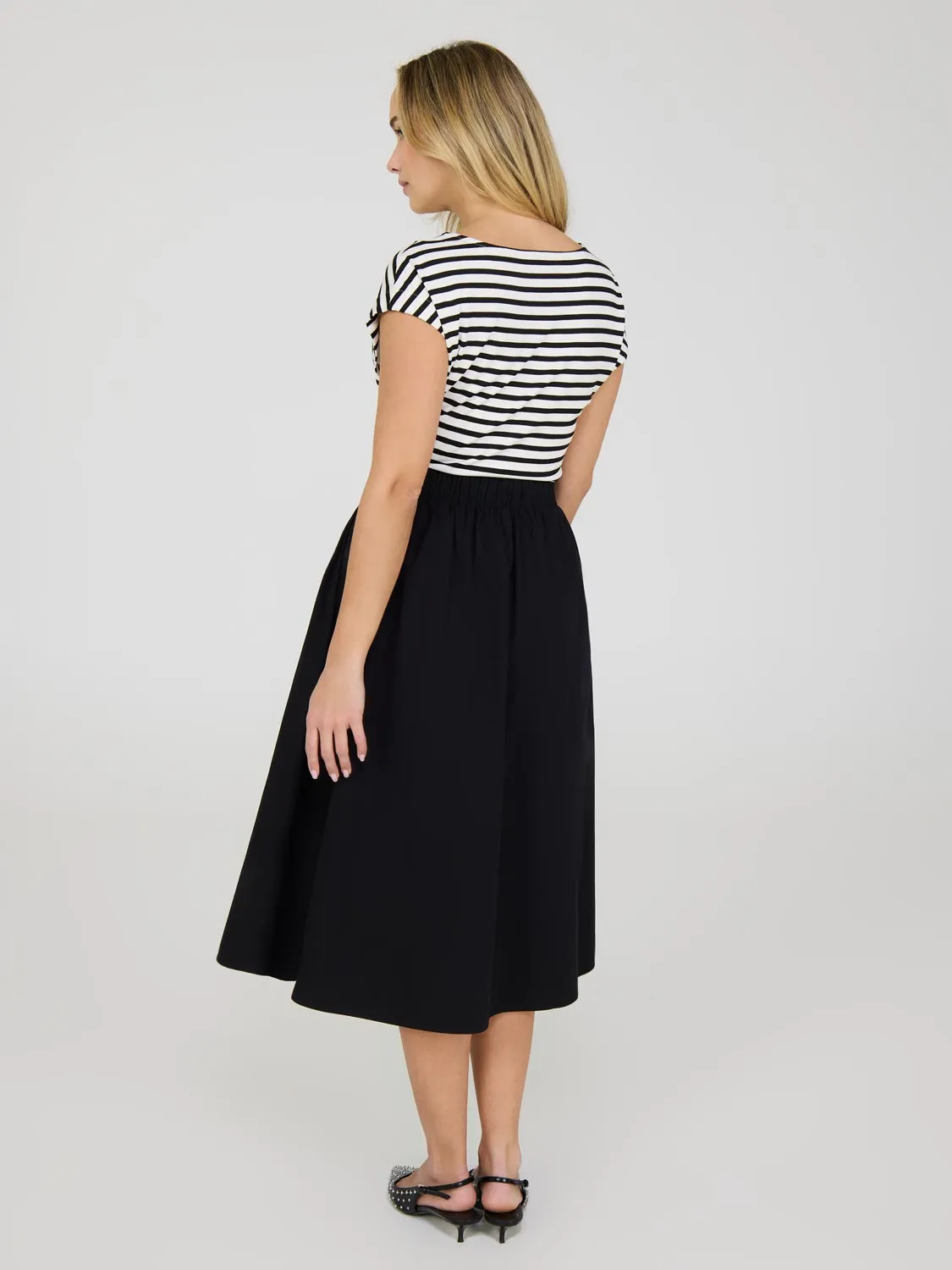 Poplin Midi Skirt With Pockets