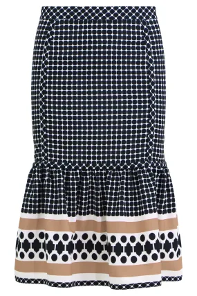 QUATRE SAISON MIDI PEPLUM SKIRT NUTMEG