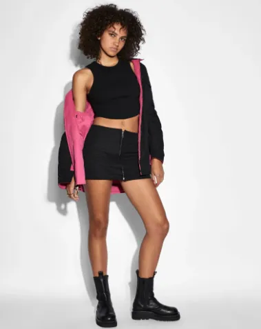 Reversible Skirt - Black/Fuscia