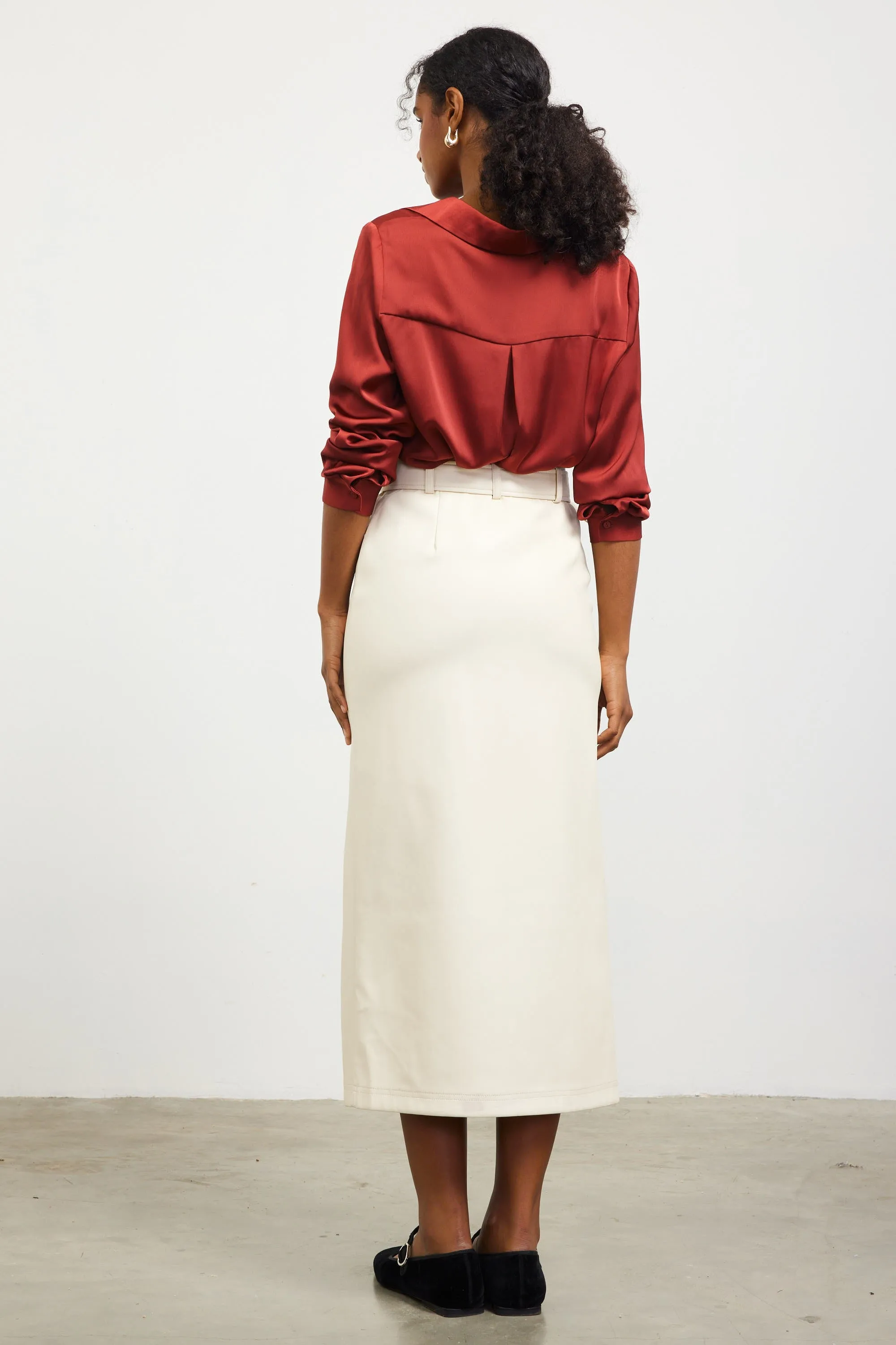 Rosie Faux Leather Midi Skirt