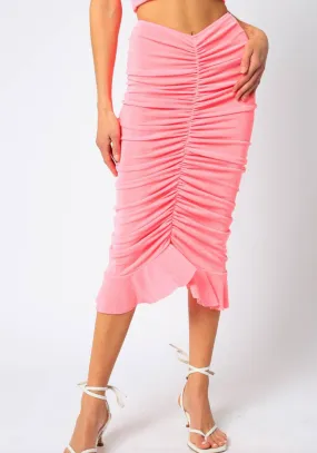 Ruched Midi Skirt