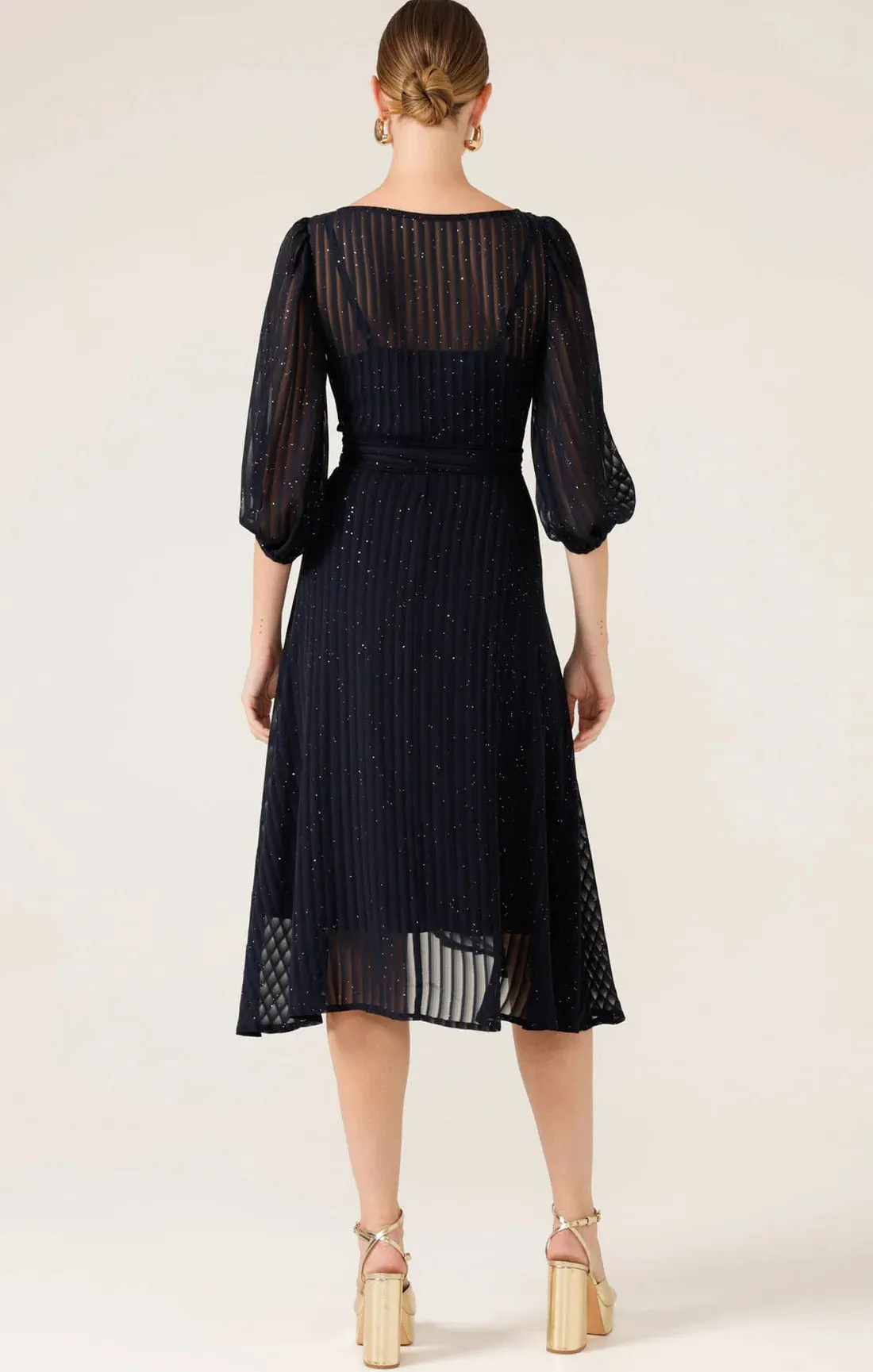 Sacha Drake Vivienne Wrap Dress in Navy Sparkle