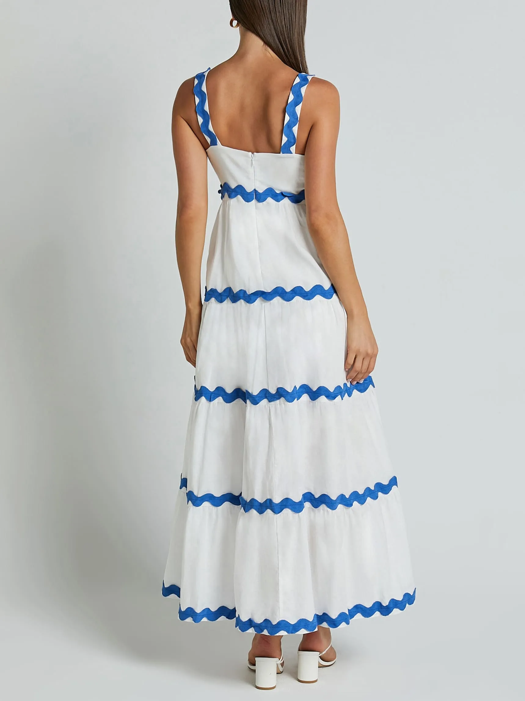 Simple Ripple Bandeau Slip Dress