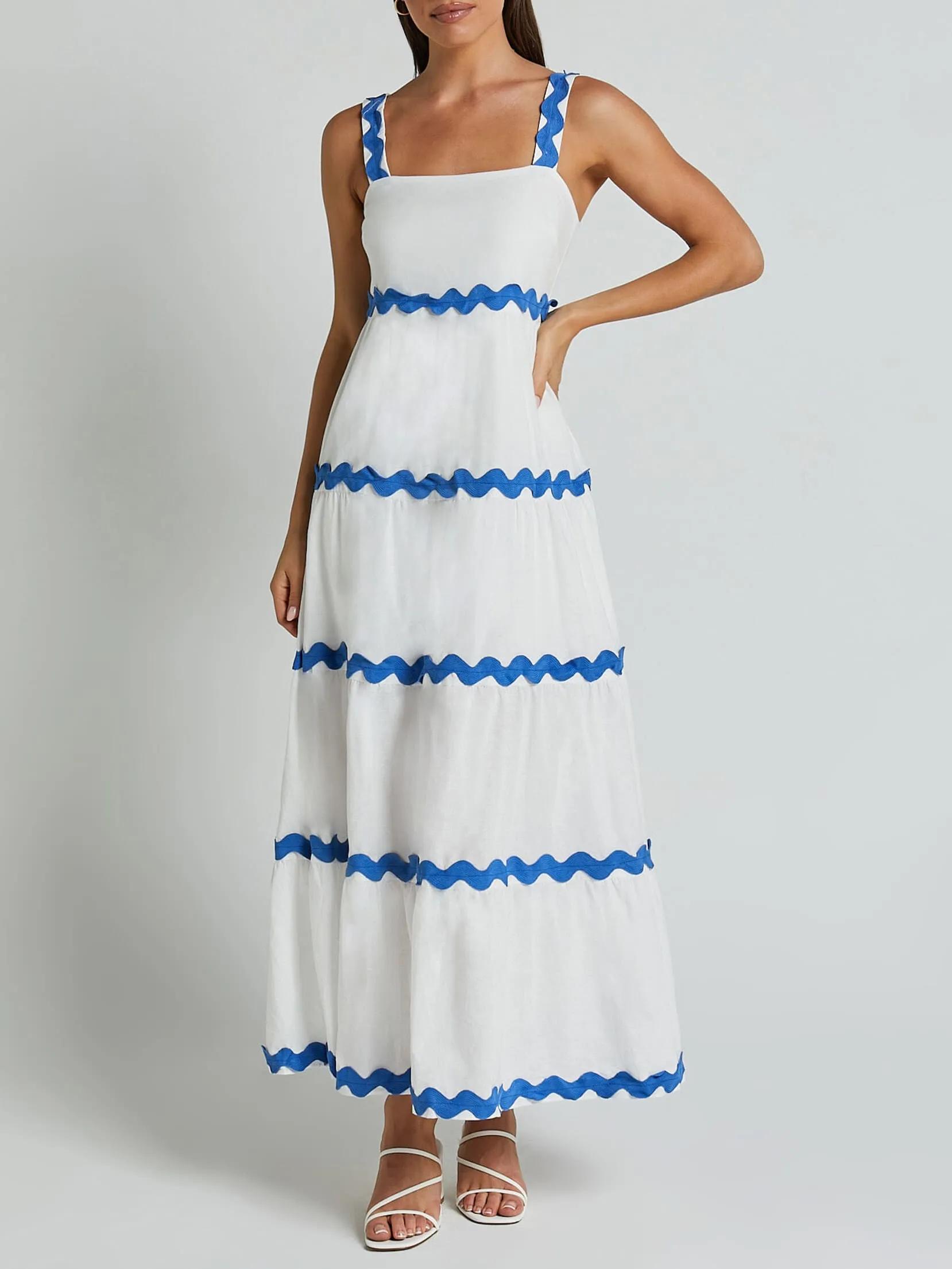 Simple Ripple Bandeau Slip Dress