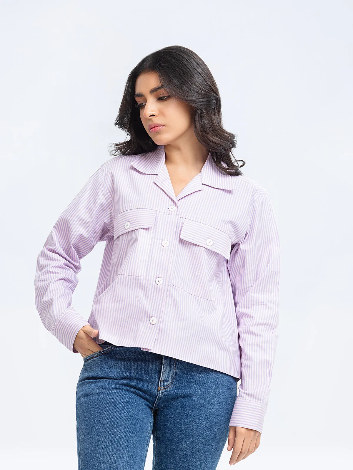 Smart Fit Cotton Shacket - FWTJW23-004