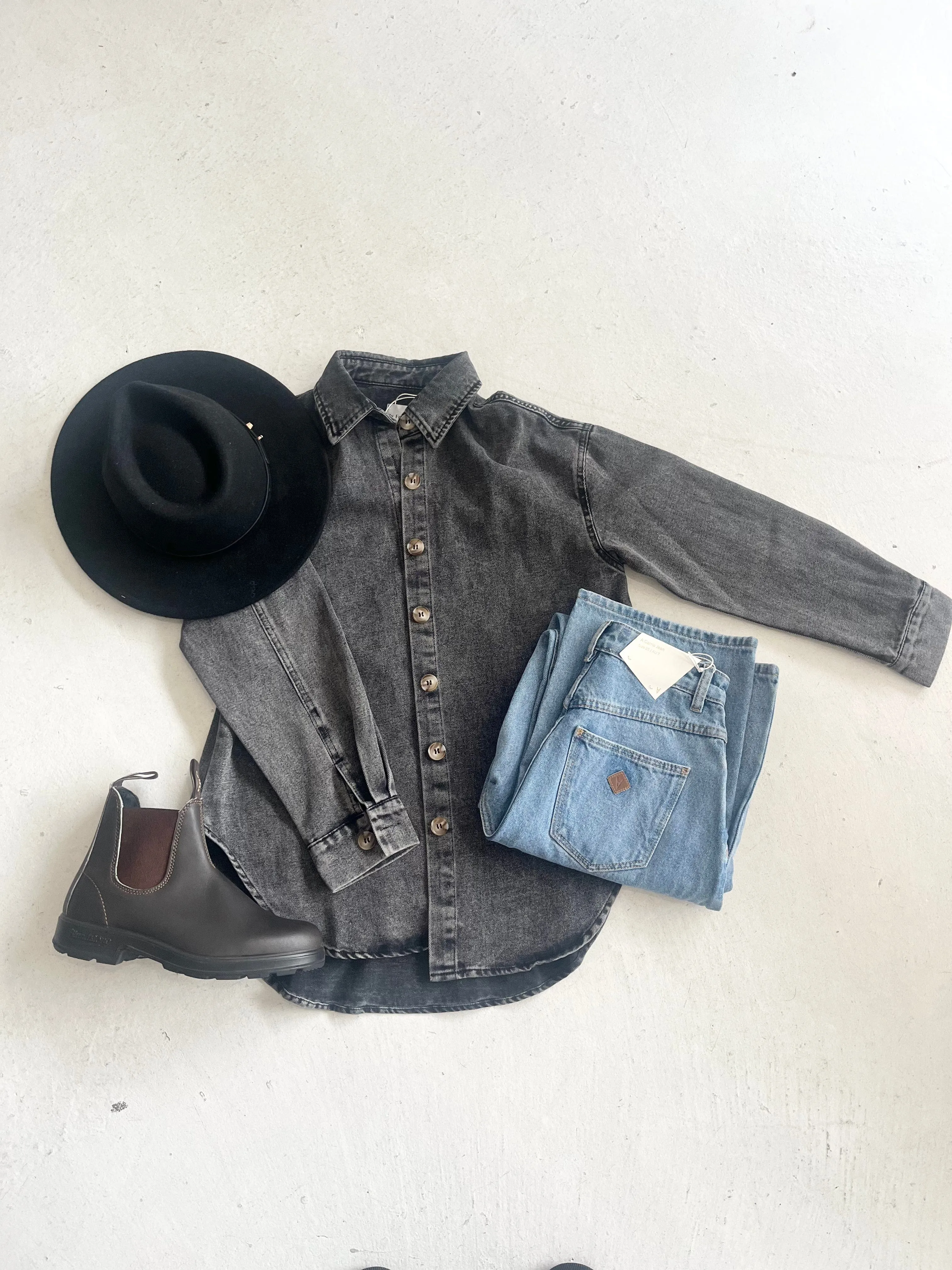 Snake Denim Shirt - Black