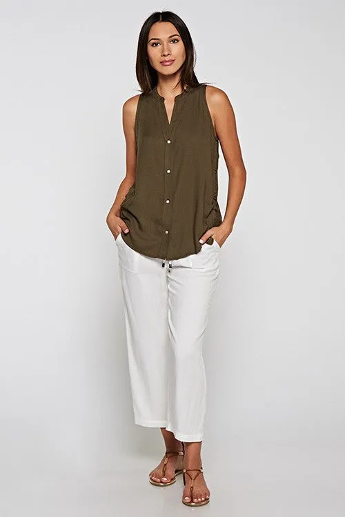 Solid Lightweight Drawstring Pant