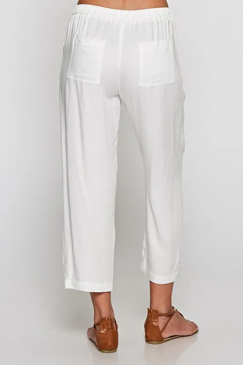 Solid Lightweight Drawstring Pant