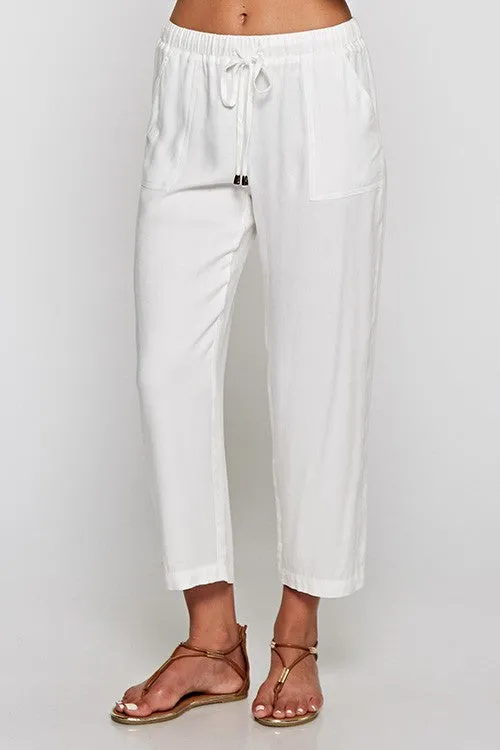 Solid Lightweight Drawstring Pant