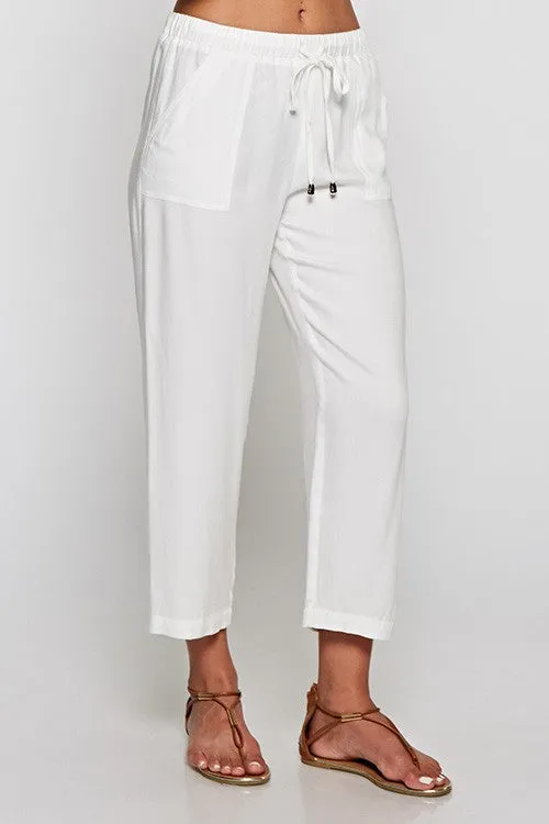 Solid Lightweight Drawstring Pant
