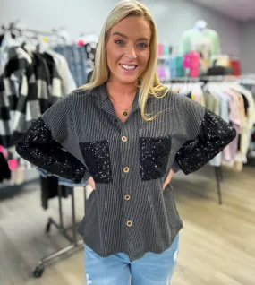 Sparkle and Shine Ribbed Shacket