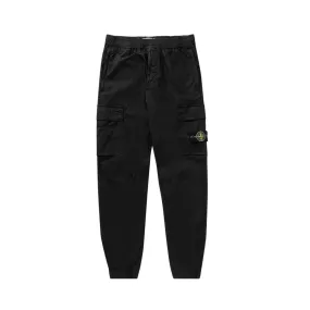 STONE ISLAND CUFF CARGO PANT BLACK