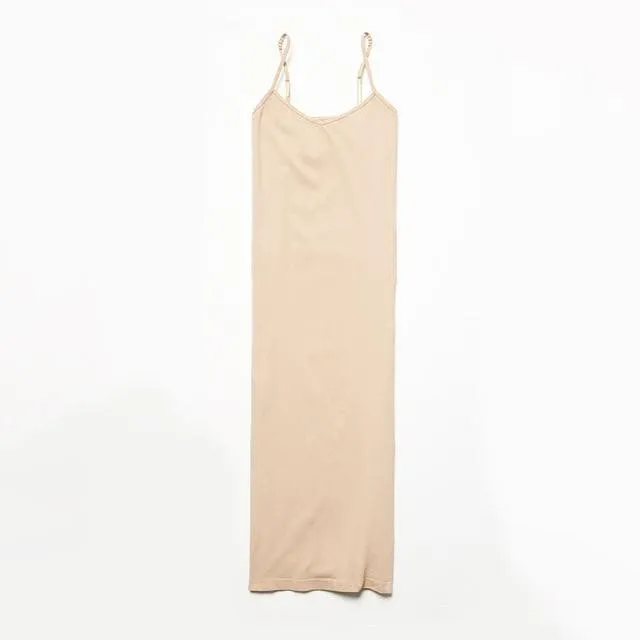 STRETCHY MIDI SLIP DRESS