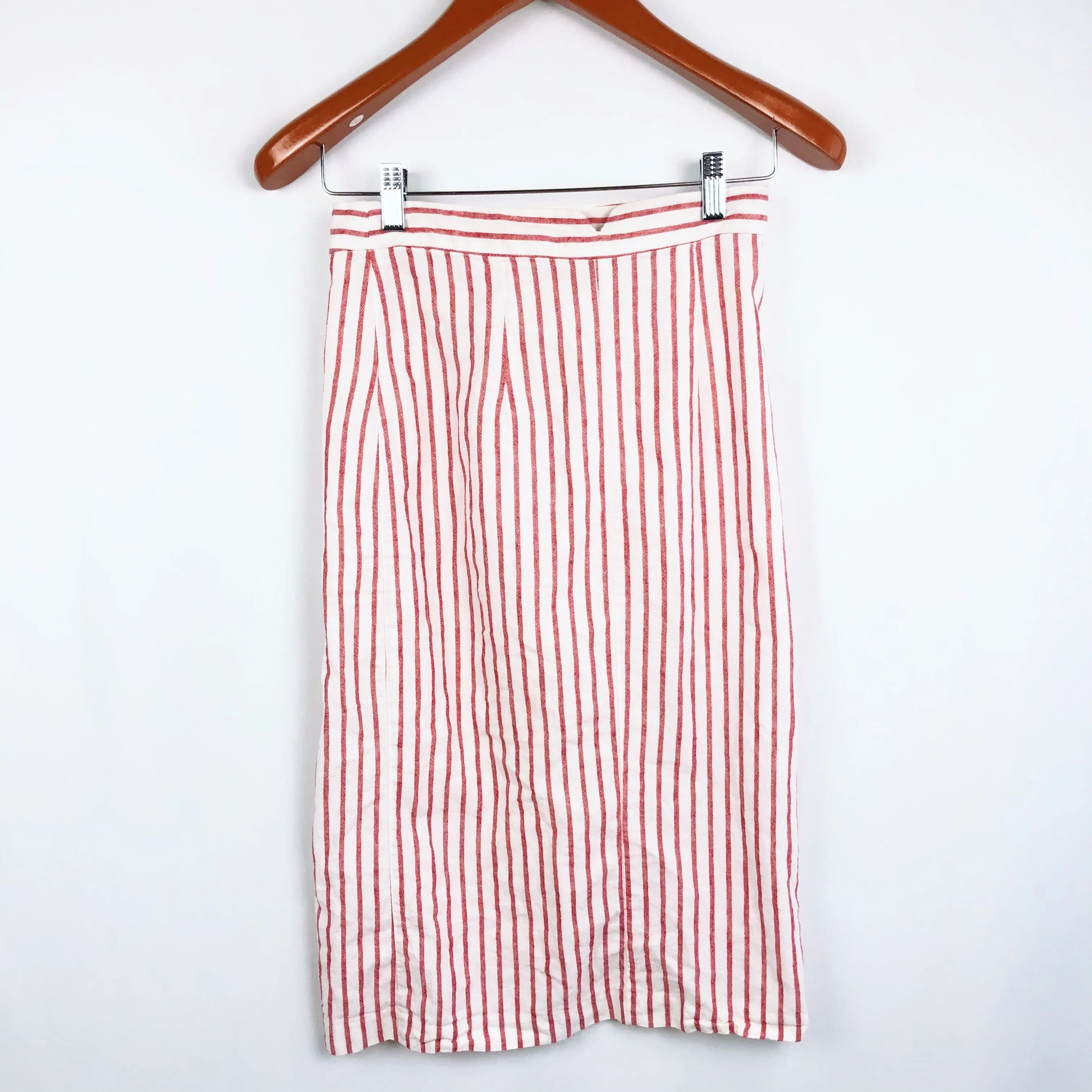 Striped Button Up Midi Skirt