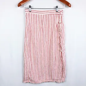 Striped Button Up Midi Skirt