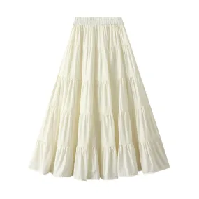 Sweet Large Swing Tiered Mid Length Skirt