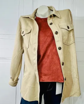 Teddy Khaki Sway Long Sleeve Shacket
