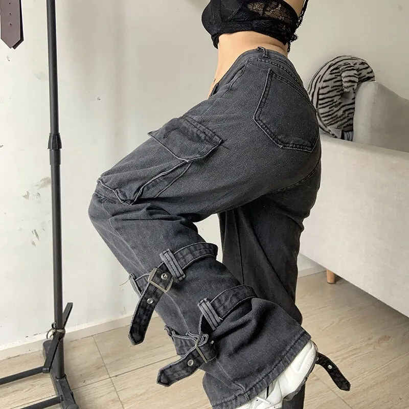 'Toxic' Buckle Cargo Jeans